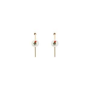 Saf safu pearl roses hoop earrings